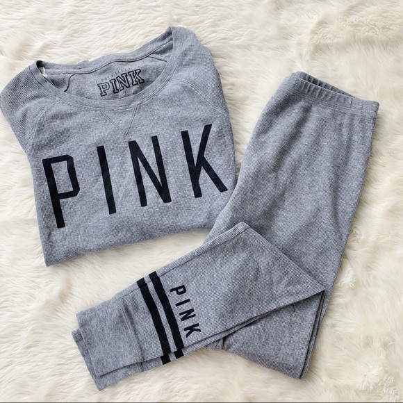 PINK Victoria's Secret Other - Pink • waffle knit thermal pajama set